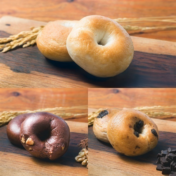 【新発売】米粉のもっちりベーグル(プレーン4個・くるみココア3個・チョコチップ3個)